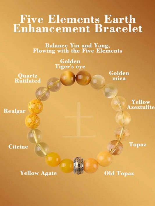 Earthen Harmony Bracelet with yellow crystals and gemstones for balance and inner peace.